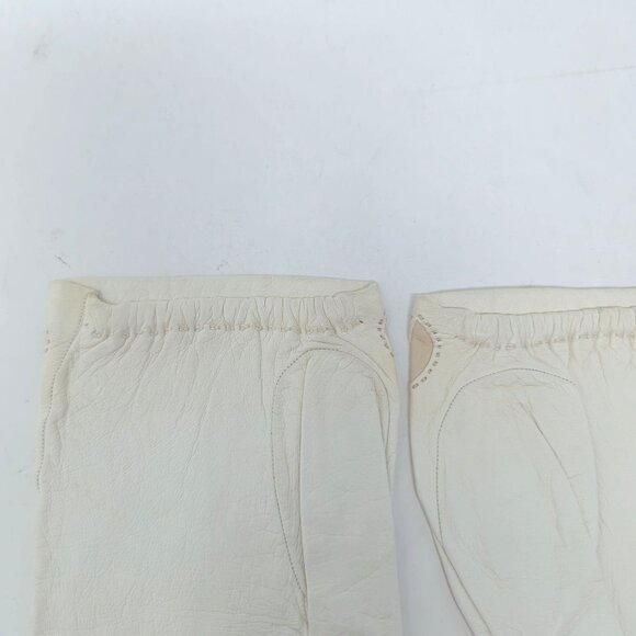 Vintage Lionel Le Grand Gloves Cream Leather 7 Wrist France - Picture 8 of 14